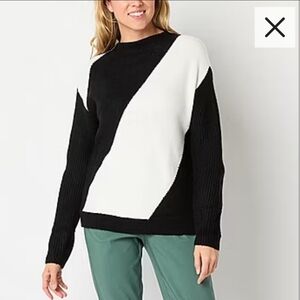 Liz Claiborne brown & white sweater (M)